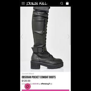 Black over the knee combat boots